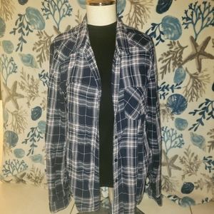 Blue plaid flannel shirt